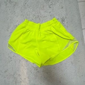 lululemon, hotty hot shorts, worn once, size 4, 4 in.